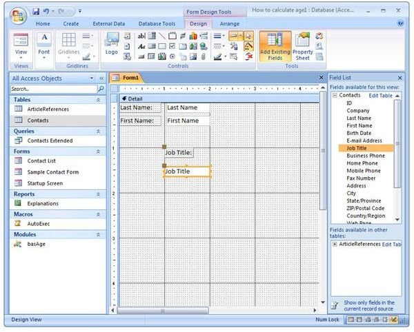 Click and Drag Fields