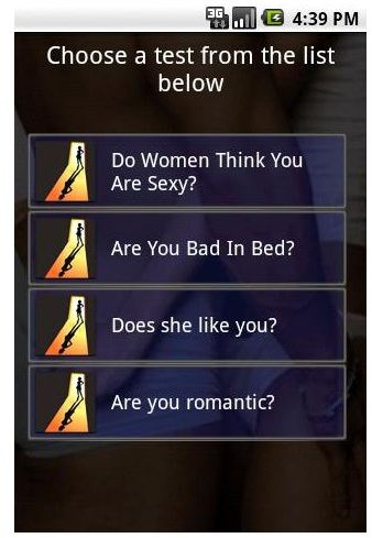 Sex Tests for Men - One of the Best Sexy Android Apps