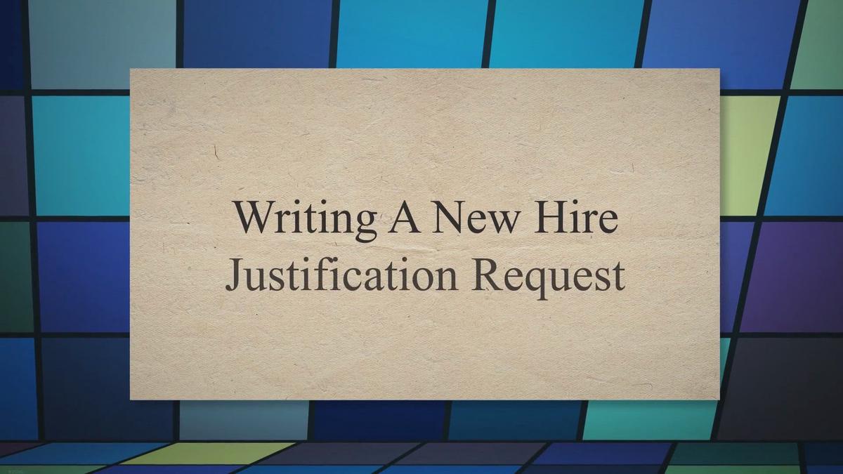 New Hire Justification Writing Examples