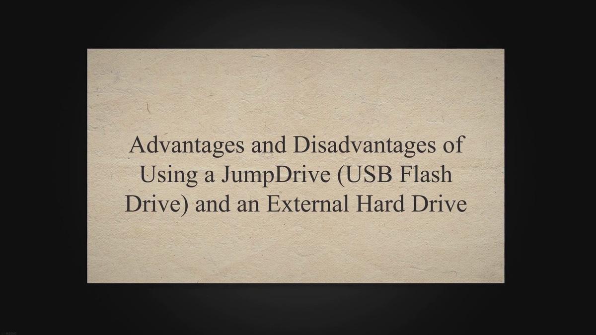 Advantages and Disadvantages of Using a JumpDrive (USB Flash Drive) and