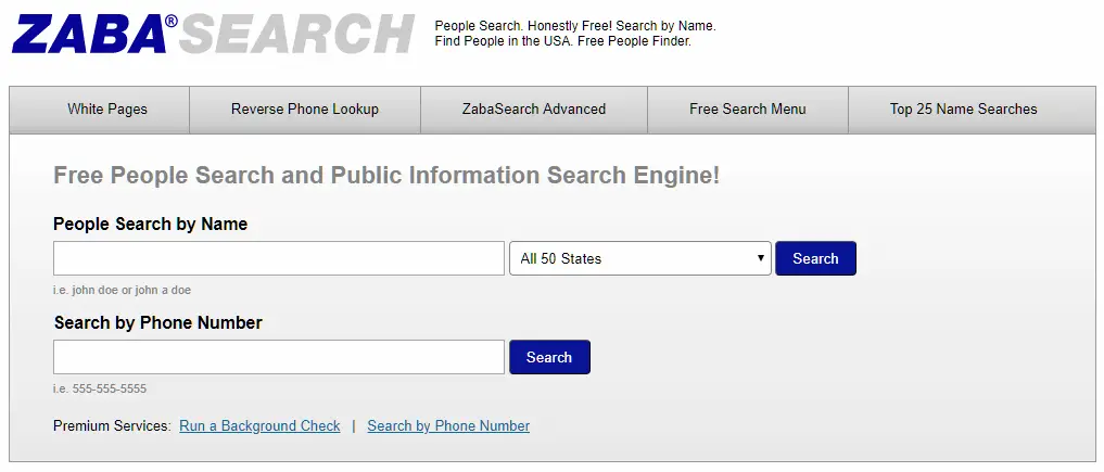 Deep web people search engines - ZabaSearch